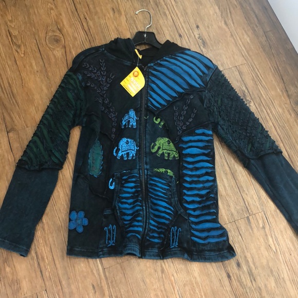 Karma circle U.S.A. hippie boho hobo sweatshirt - Picture 1 of 4